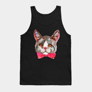 Watercolor cute fluffy kitty cat Tank Top